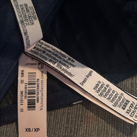 Victoria's Secret Dream Angels Navy Floral Embroidered Lace-Up Corset Top XS - Picture 6 of 7